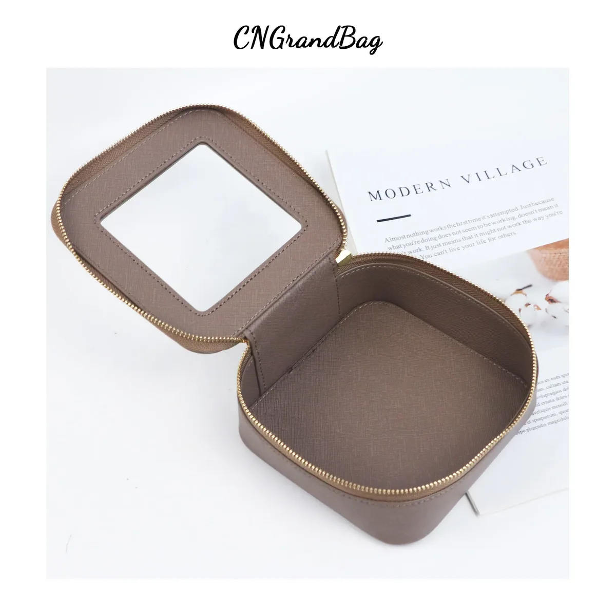 trousse de toilette de voyage en cuir saffiano pour femmes, nom personnalisé gratuit, organisateur de maquillage, sac à cosmétiques pour femmes