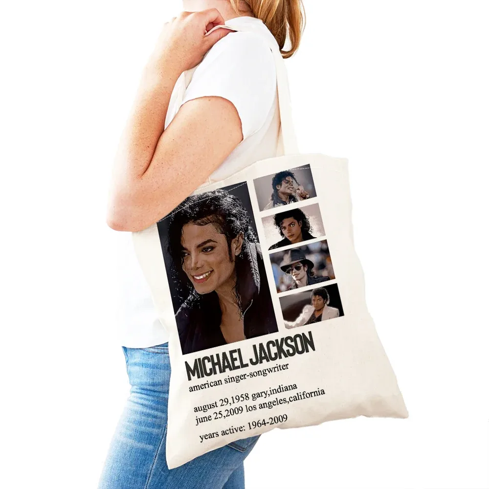 sacs à main michael jackson lady, double impression, super star, sac fourre-tout pour femme, léger, album, sac à main pour fille