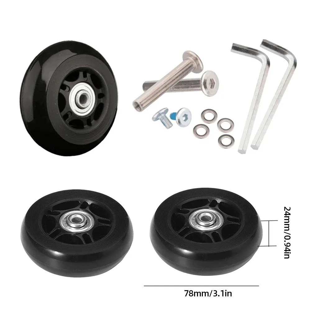 kit de réparation de roulettes avec roulements métalliques, pièces de valise, essieux, roues de bagages de voyage silencieuses, essieux de remplacement, roues de degré
