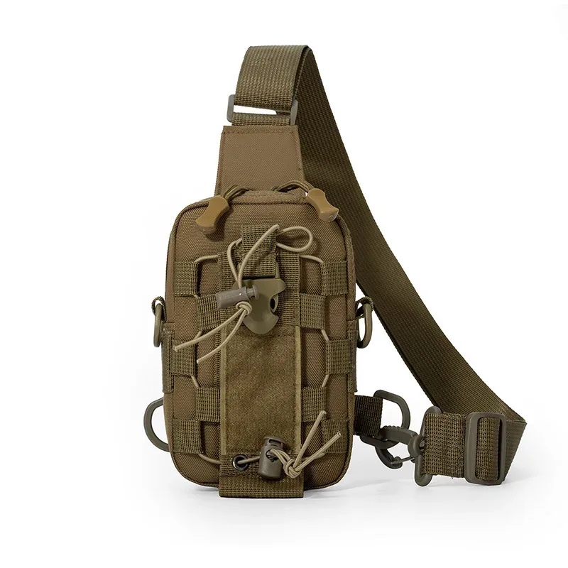 sac de poitrine multifonctionnel tactique pour homme, sac banane pour bouteille d'eau, pochette de rangement pour téléphone, idéal pour le camping et le cyclisme