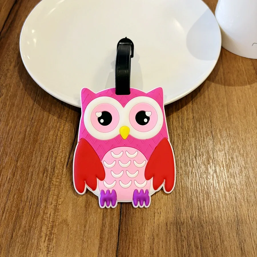 étiquette de bagage hibou, pendentif portable avec nom, écriture, bagage d'aéroport, anti-perte, identification du nom, stylo d'étiquette de nom de bagage, 1 pièce/3 pièces