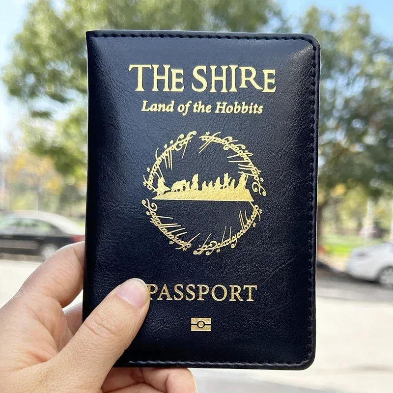 couverture de passeport shire of the hobbit, accessoires de voyage, cadeaux de famille, porte-passeport kingdom of fairy hobbiton
