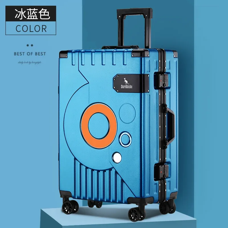 nouveau cadre en aluminium mode voyage bagages silencieux grande capacité valise à roulettes 20 pouces valise à main 24 pouces boîte de mot de passe