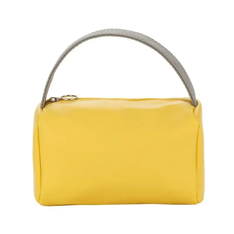 trousse de maquillage portable pour femmes, grande capacité, organisateur de maquillage de voyage, en cuir synthétique imperméable, trousse de toilette, sac de rangement à main.