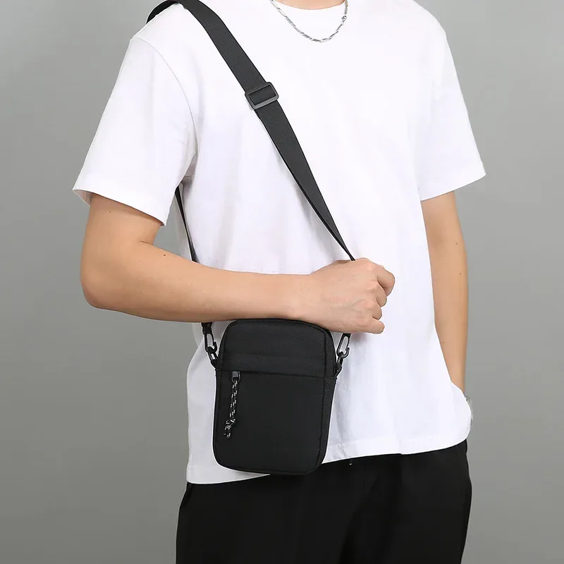 sac bandoulière mini décontracté simple pour homme, petit sac à bandoulière en nylon pour homme, sac messager oxford, sacoche latérale pour téléphone, sac de poitrine pour mari