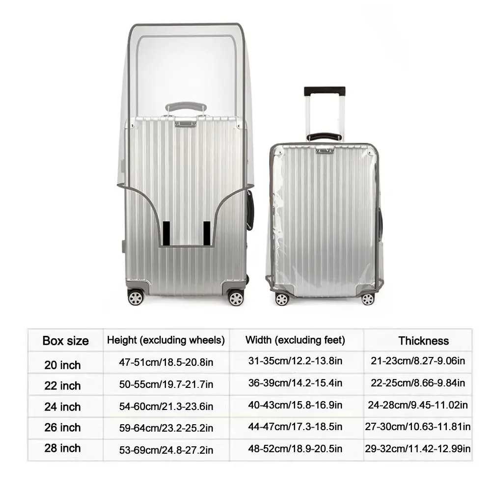 housse de protection transparente pour bagages de voyage, imperméable, anti-poussière, pour valise de 16 à 30 pouces