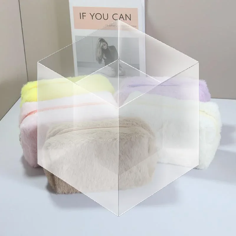 sac à maquillage minimaliste en velours côtelé, grande capacité, sac de rangement pour cosmétiques de voyage, trousse de maquillage pour femmes