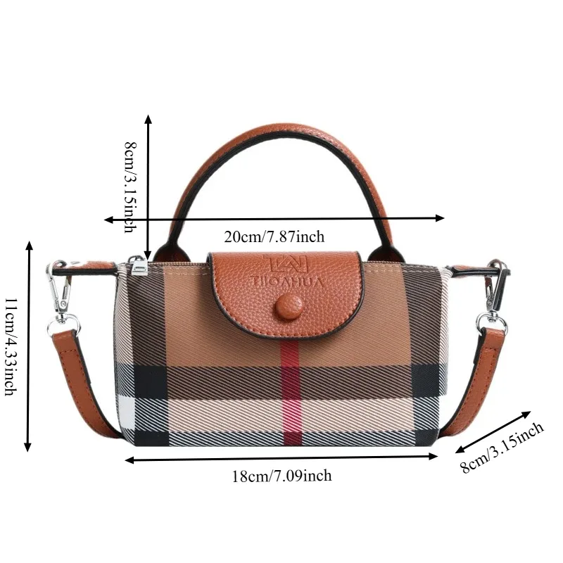 1 sac à bandoulière mini en pu avec rabat et bouton, avec sangle réglable, sac à main bandoulière