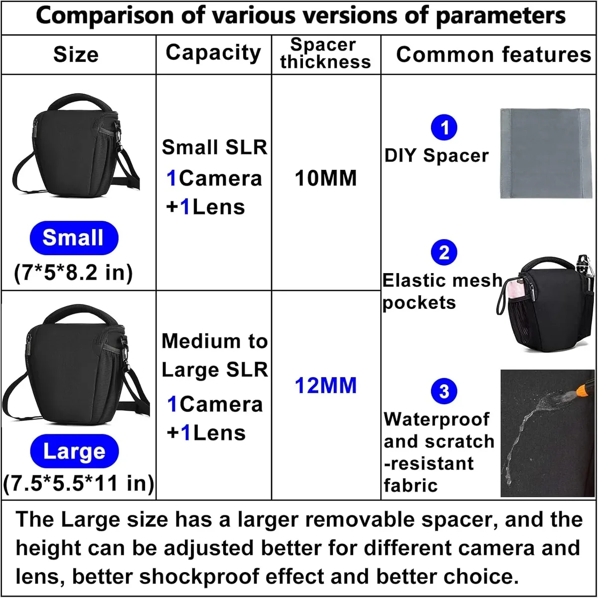 sac pour appareil photo numérique reflex caden, sac à bandoulière en nylon, sac pour équipement photographique, sac triangulaire pour appareil photo hybride pour nikon canon sony