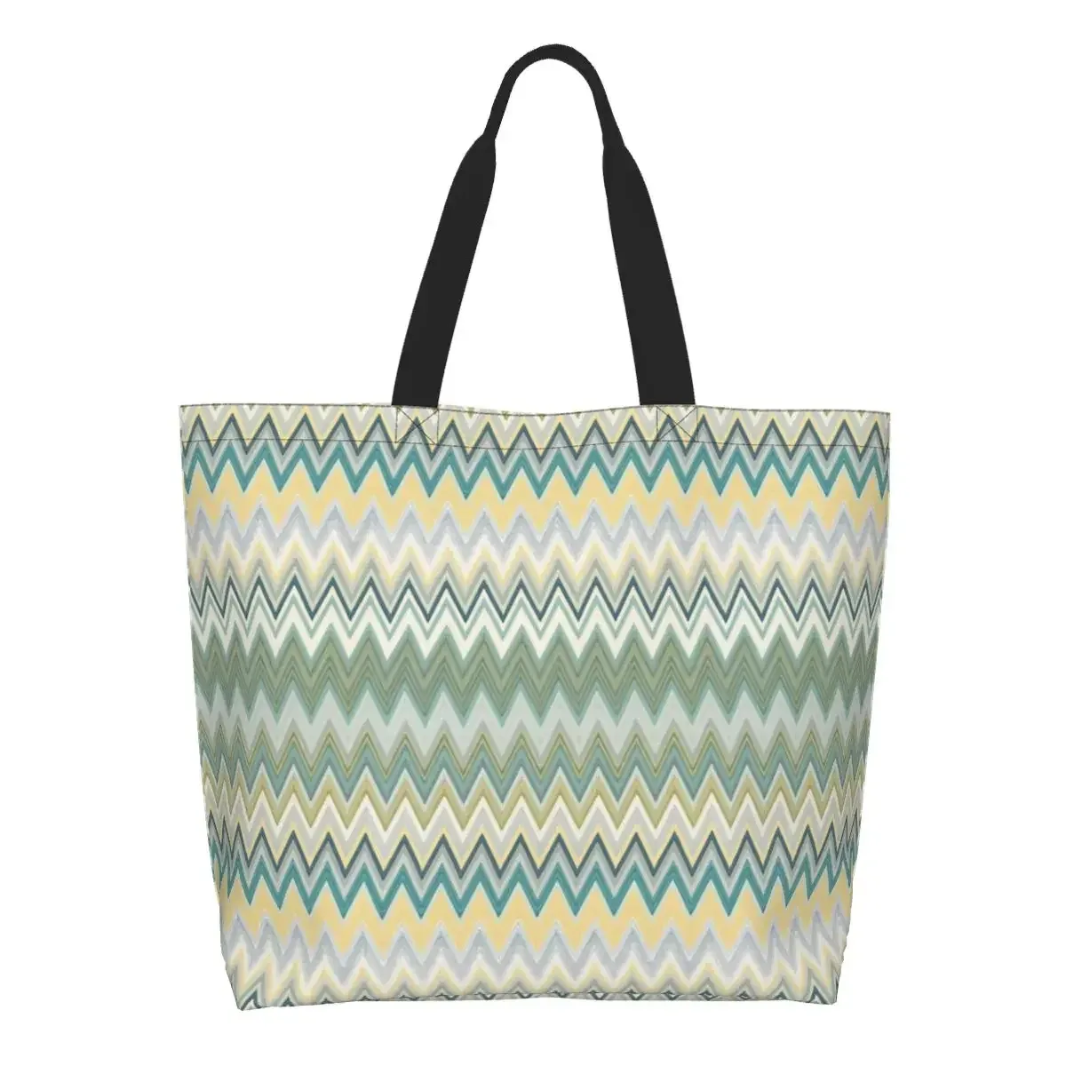 sac fourre-tout personnalisé coloré à motif zig-zag pour la maison, sac de courses en toile bohème géométrique à motif zig-zag, sac à bandoulière pour les courses