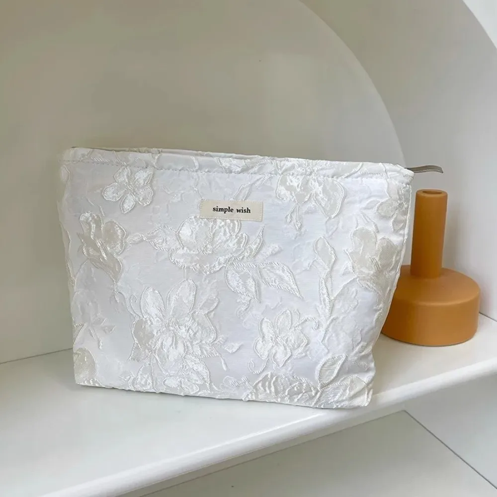 trousse de maquillage imprimée tendance, grande capacité, motif floral, pochette de toilette portable pour l'extérieur