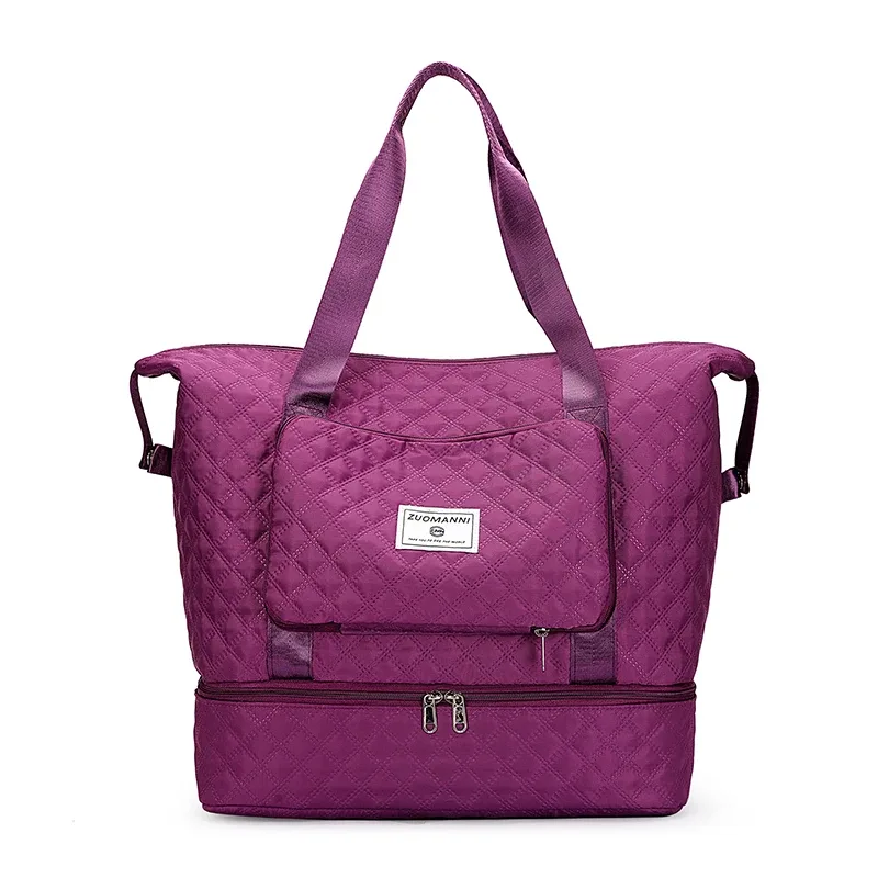 sac de voyage de grande capacité pour femmes, léger, motif argyle, sac de nuit pour week-end, sac de rangement épais pour salle de sport
