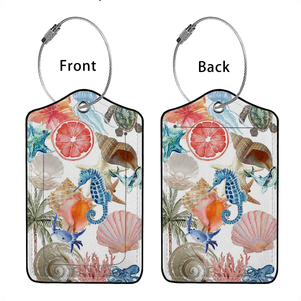 vente flash étiquette de bagage en cuir avec animaux mignons, étiquette d'adresse pour valise, étiquette d'embarquement pour bagage, clip d'identification avec nom et adresse