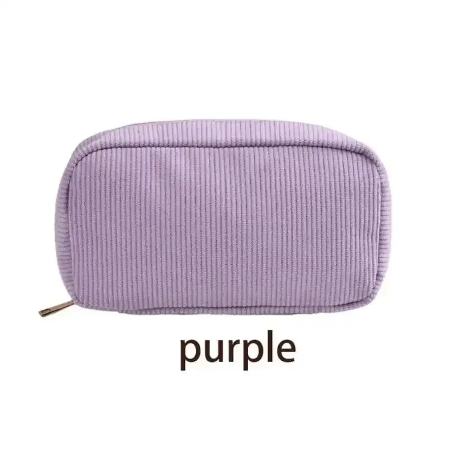 pochette de maquillage personnalisée en velours côtelé, avec nom personnalisé, grande capacité, trousse de toilette de voyage, cadeau pour demoiselle d'honneur, organiseur de rangement