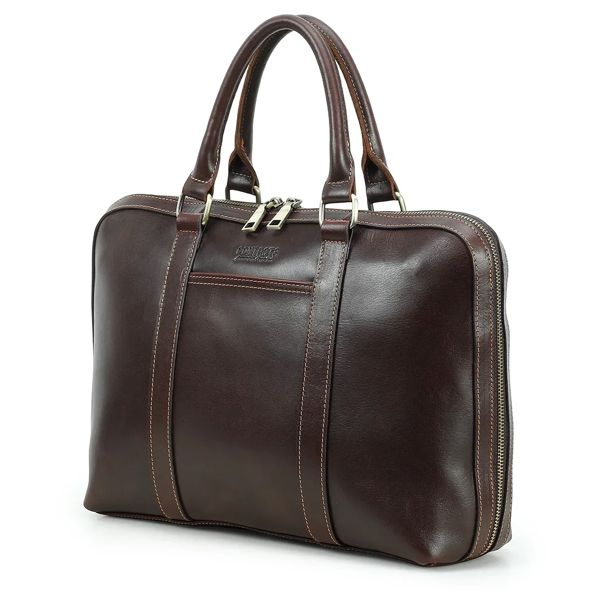 sacs d'affaires en cuir véritable contact's pour hommes, petite mallette de bureau, porte-documents, sac à main pour ordinateur portable pour macbook air 13 pouces