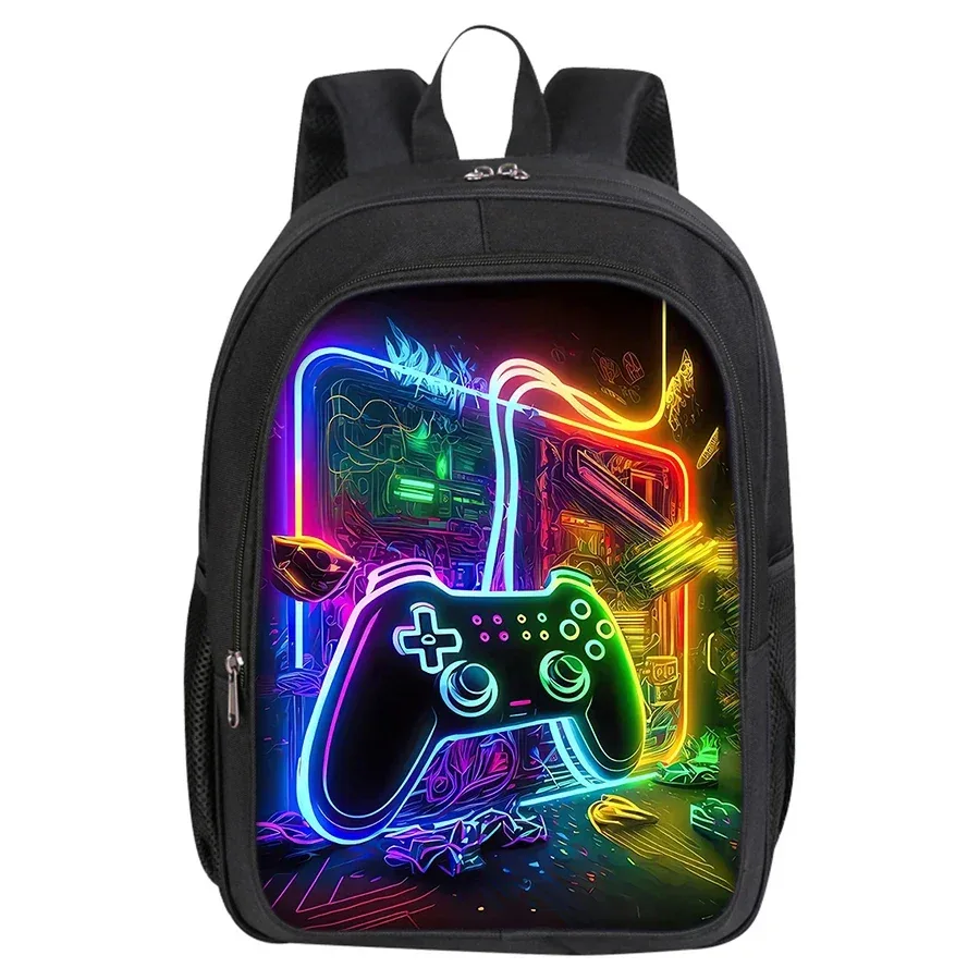 sac à dos double couche gamepad pour garçons et filles, meilleurs cadeaux, sac à dos scolaire dessin animé 2d pour enfants