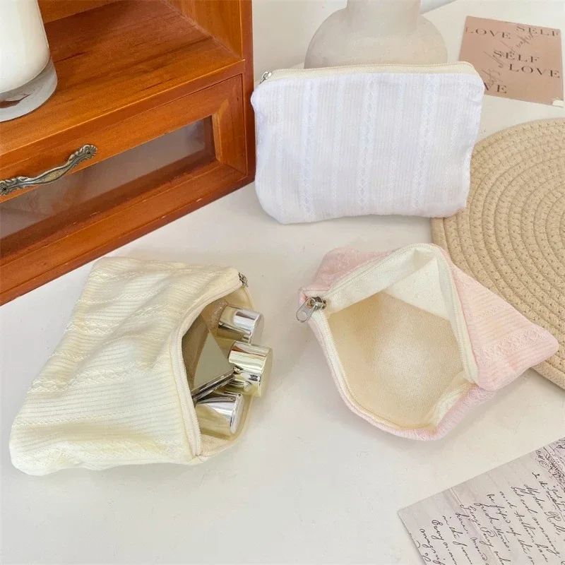 petit sac de maquillage cosmétique, mini sacs de rangement de serviettes hygiéniques rayées pour femmes, étui de maquillage pour rouge à lèvres, sac à main, pochette pour pièces de monnaie