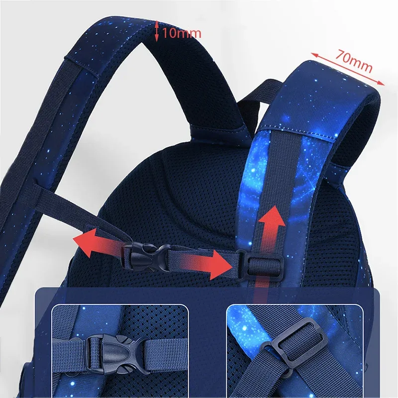 sac à dos pour adolescents, imprimé ciel étoilé, sac à bandoulière pour enfants, sac d'école étanche, sac à dos de sport et de voyage, plusieurs poches