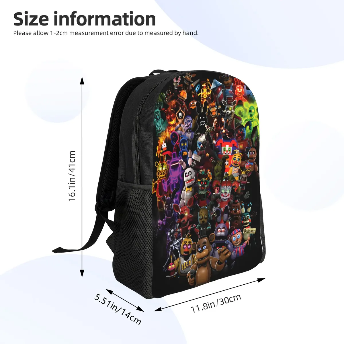 sac à dos de dessin animé fnaf pour adolescents, cadeau pour le lycée, randonnée, voyage, sac à dos de jeu freddy pour hommes et femmes, sacs en toile pour ordinateur portable
