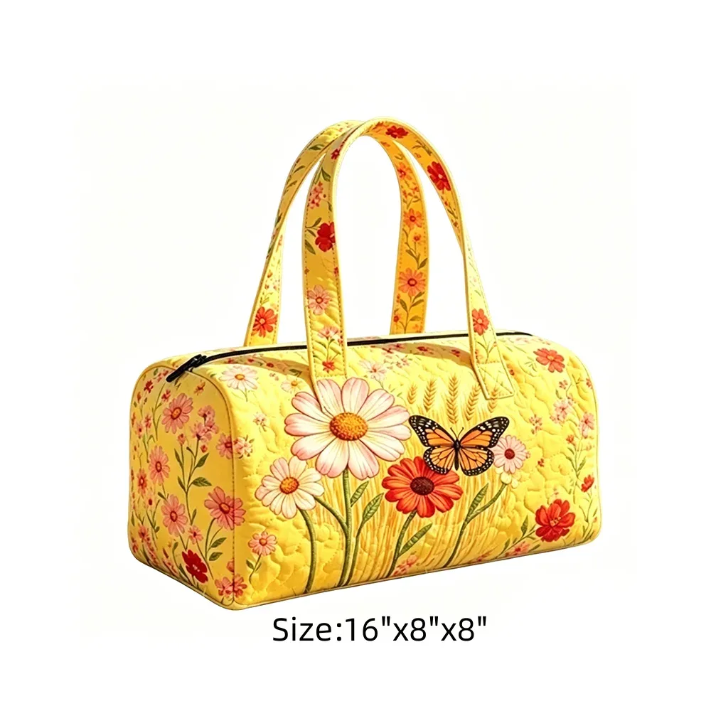 sac de voyage tropical motif ciel étoilé, imprimé flamants roses et palmiers, sac de nuit matelassé bleu marine pour femme, idéal pour les vacances d'été à la plage