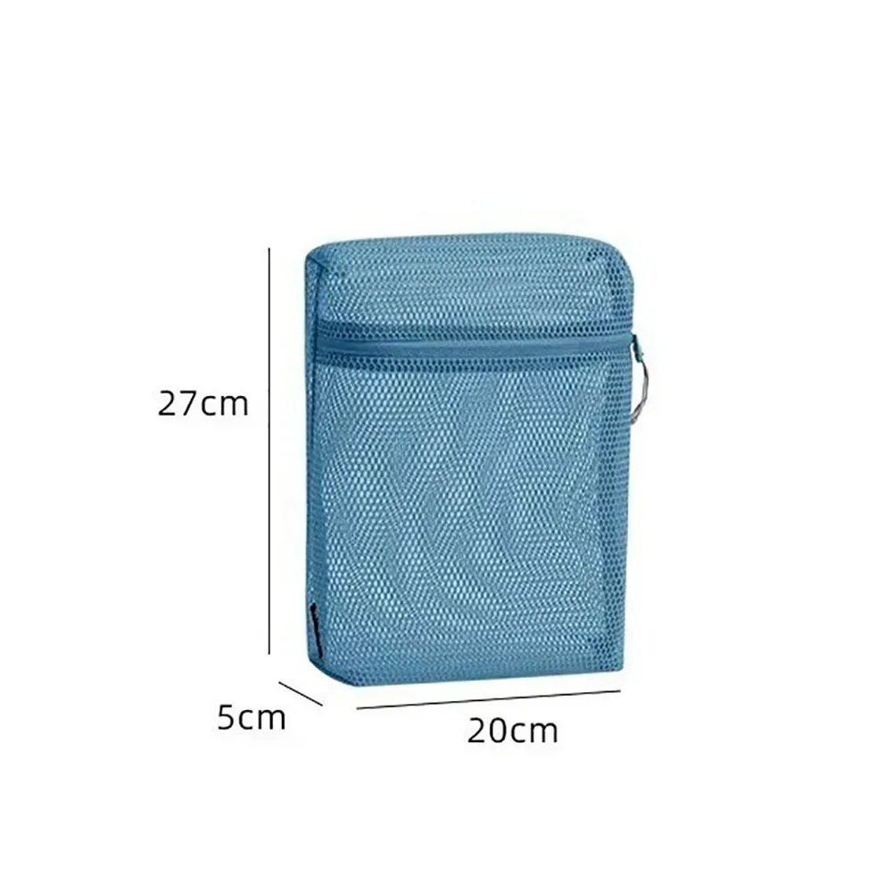 pochette de rangement en nylon décontractée avec fermeture éclair, sac à cosmétiques en maille, pochette de voyage polyvalente à main