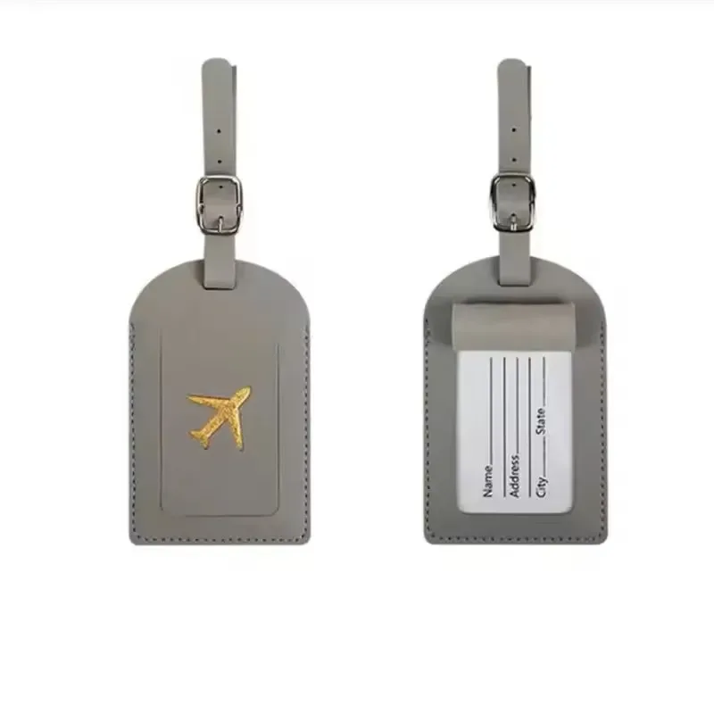 étiquette bagage cuir rectangulaire poignée bleu noir marron rouge gris vert jaune blanc voyage identification nom adresse numéro téléphone email