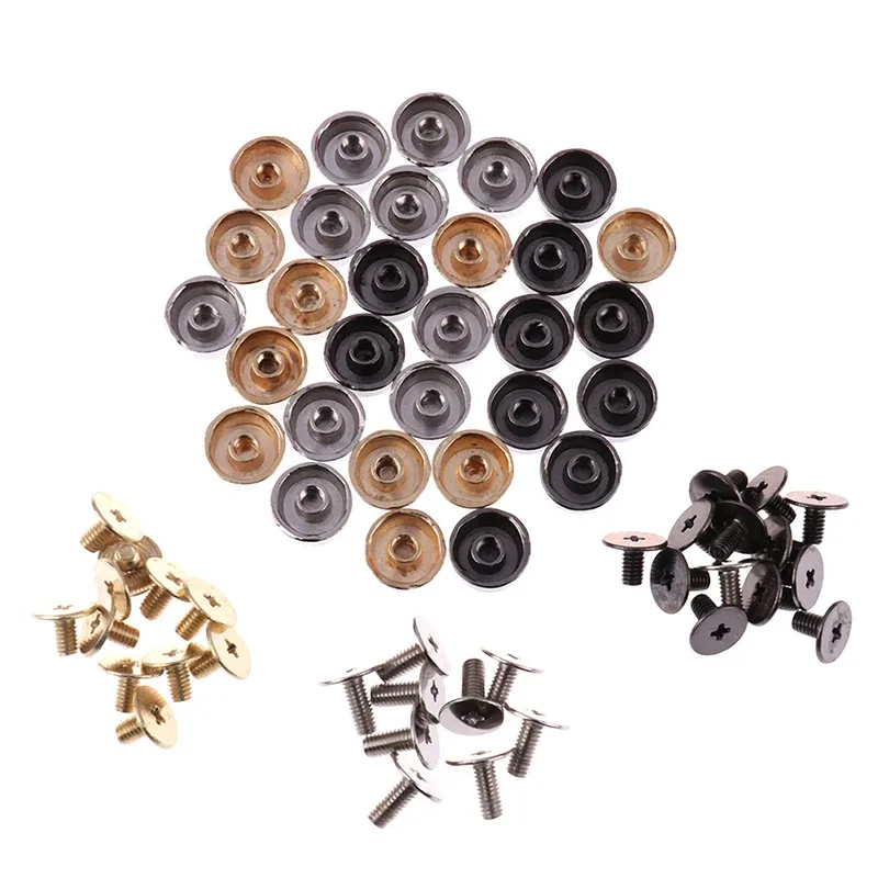 boutons vis métal noir argenté doré forme ronde plate accessoires couture fixation sac main bandoulière punk décoration diy projets travail manuel
