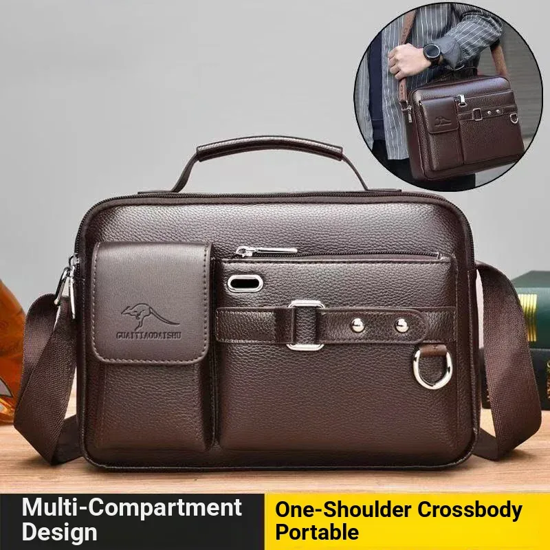 sac messager rétro pour homme avec design imperméable, grande capacité, sacoche pour ordinateur portable pour le travail de bureau, les voyages et l'école