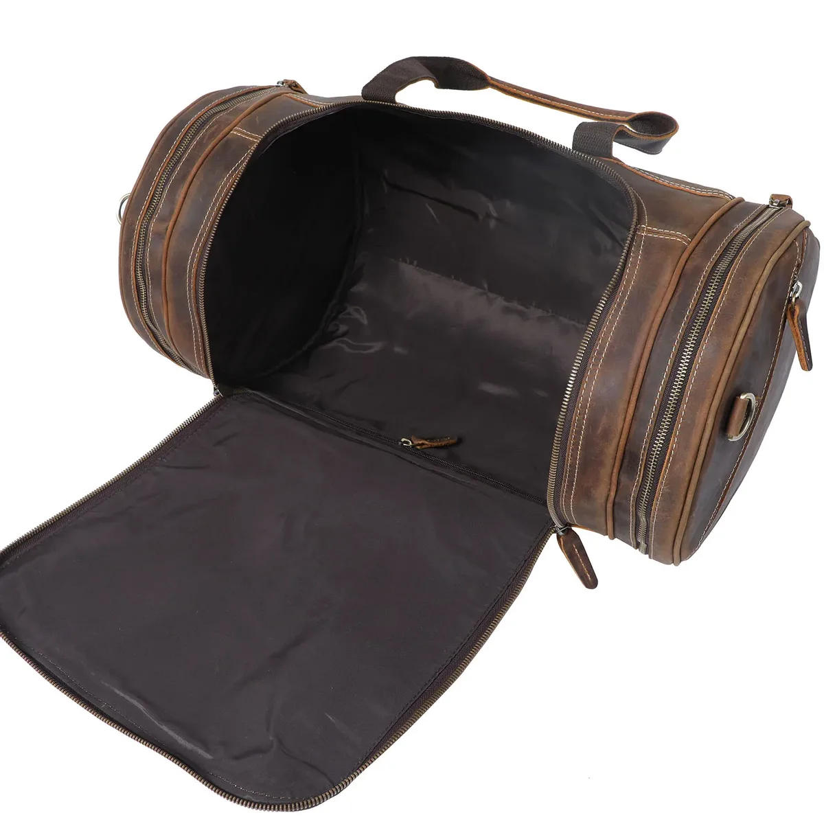 sac de voyage vintage en cuir pleine fleur s.worker pour homme, sac de week-end en cuir véritable grande capacité