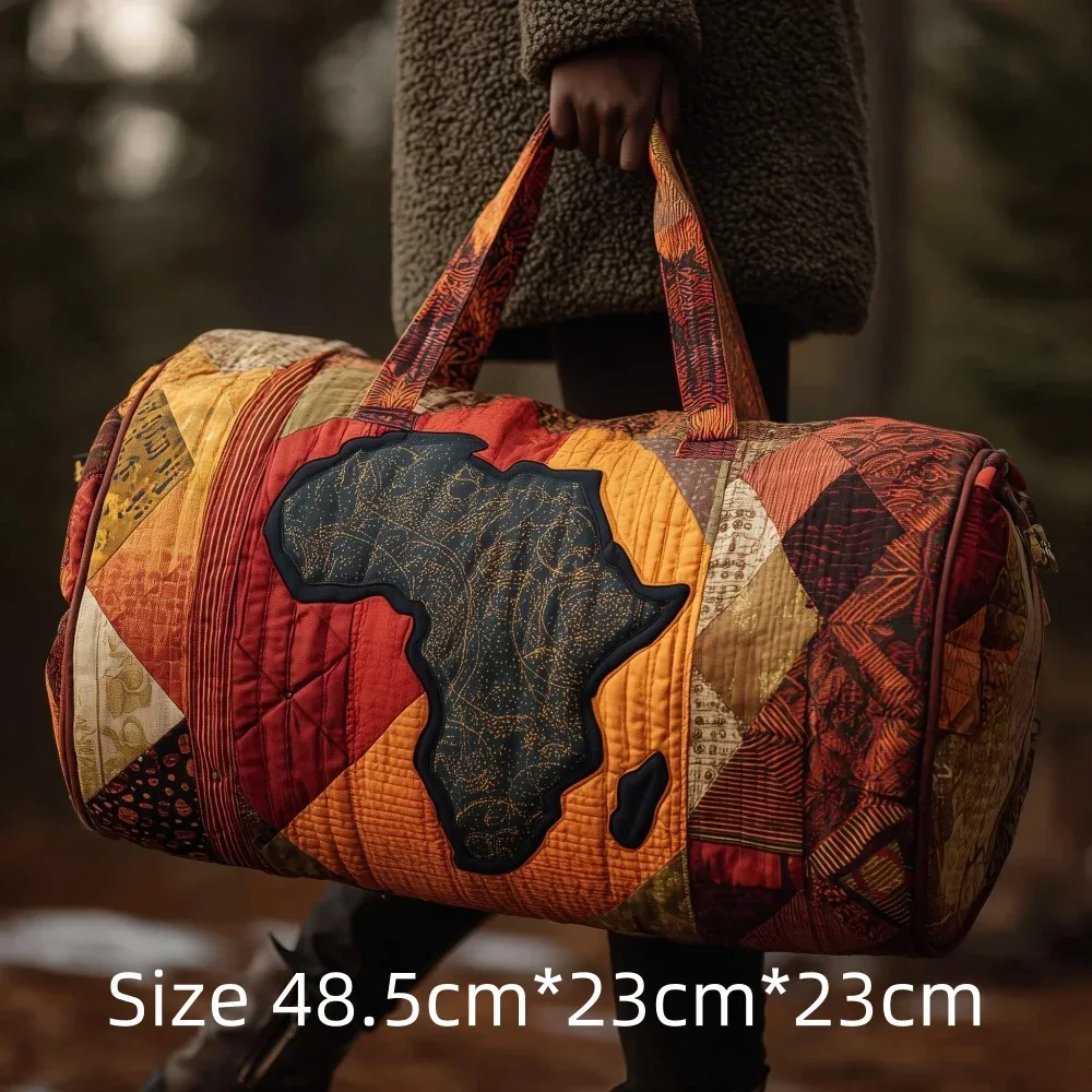 sac de voyage 3d matelassé afrique pour femme, sac de week-end bohème avec imprimé carte des femmes africaines, bagage cabine, sacs de festival uniques