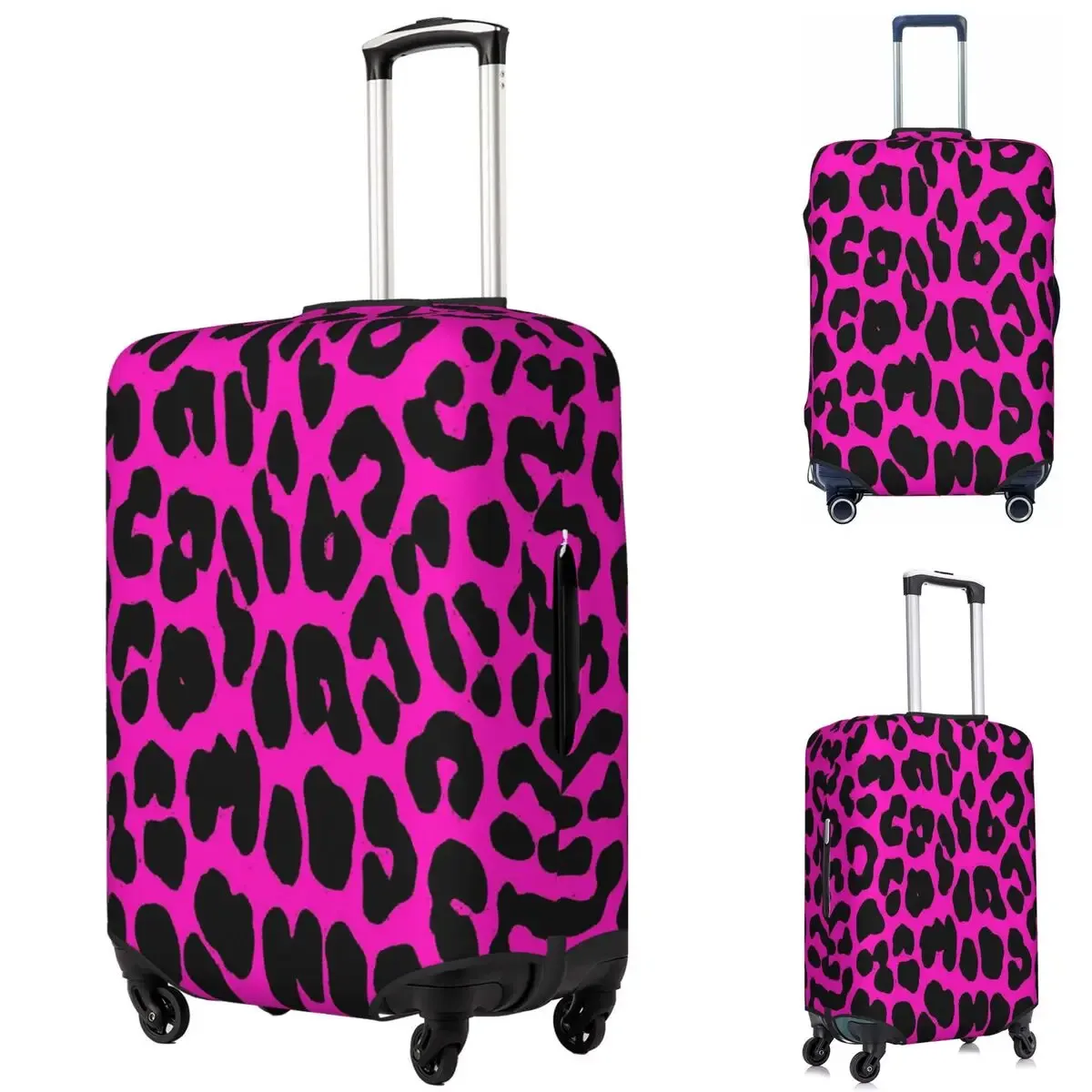 housse de protection pour valise à motif léopard (rose), housse de protection élastique pour bagages de voyage pour 18 à 32 pouces