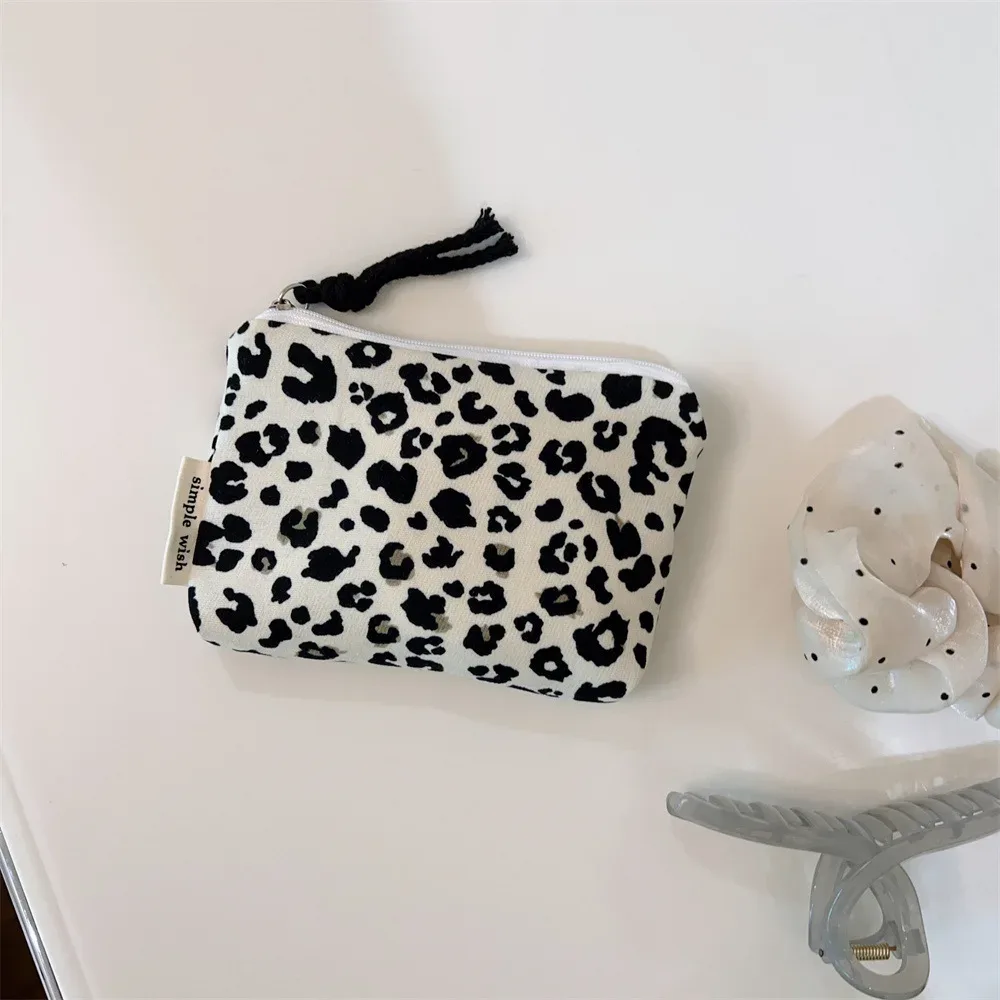 petit sac à cosmétiques léopard pour femme, porte-monnaie, trousse de maquillage à fermeture éclair, trousse de maquillage de voyage, trousse d'argent, évaluation de beauté