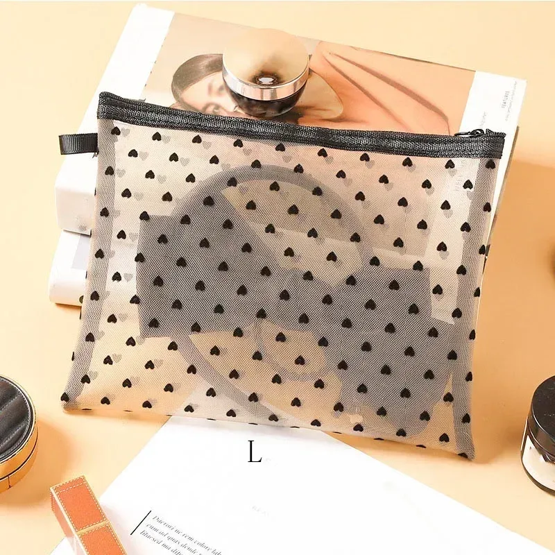trousse de maquillage en maille, petite pochette transparente pour cosmétiques pour femmes, mini organisateur de rouge à lèvres, carte de voyage, trousse de toilette, pochette de rangement pour sac à main