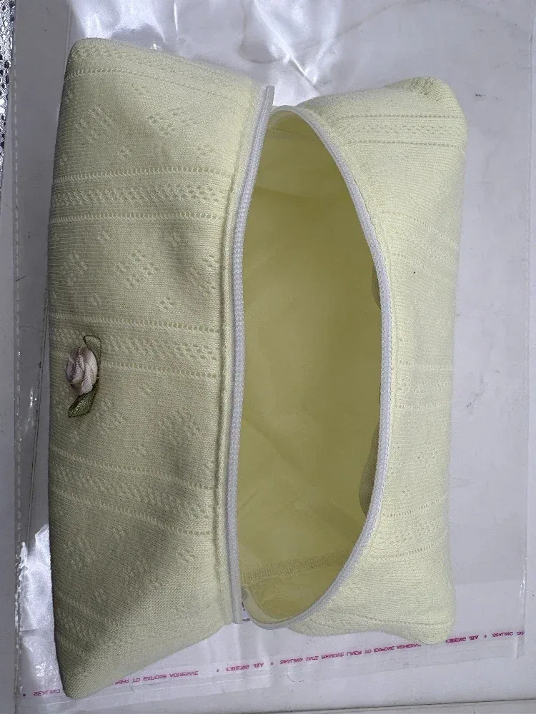 ins – trousse de maquillage à la mode, 1 pièce, élégante, simple, douce, florale, rouge à lèvres, portable, grande capacité, sac de rangement pour câbles d'écouteurs