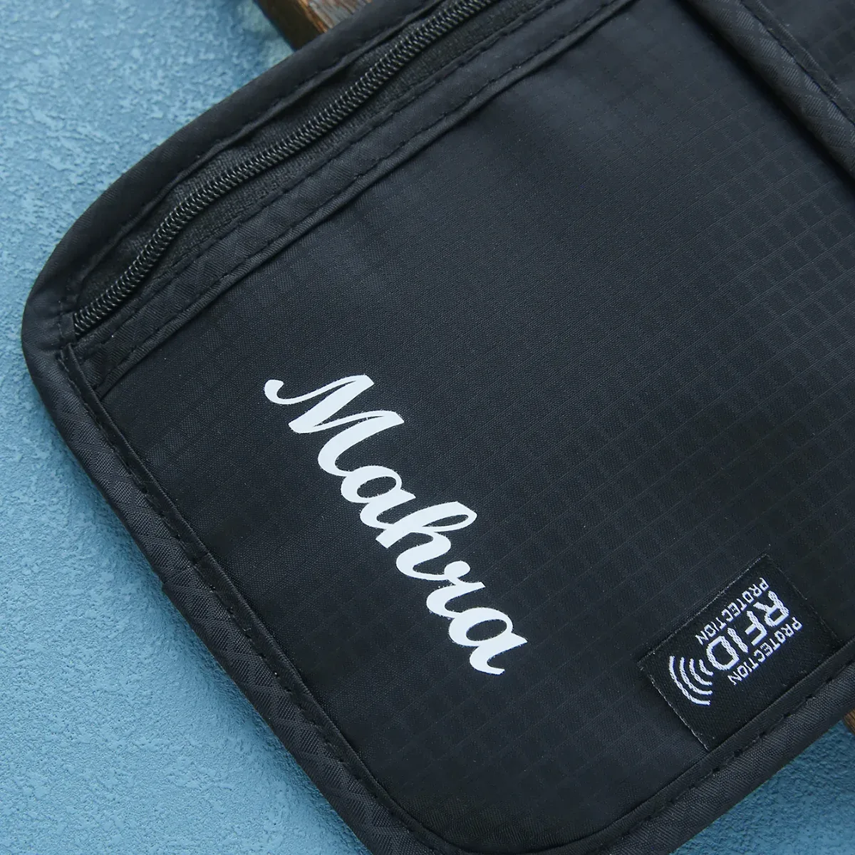 pochette de cou personnalisée anti-rfid pour passeport, sac de voyage en nylon anti-radiation, portefeuille de cou portable, porte-cartes d'identité bandoulière