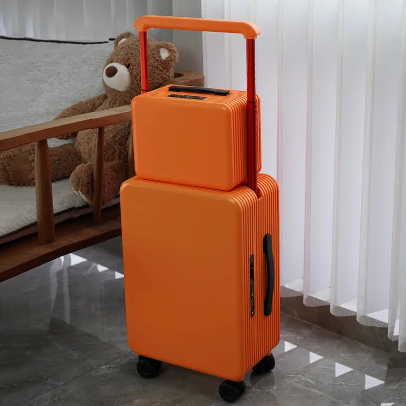 nouvel ensemble de bagages 2026 à poignée large, valise à roulettes avec boîte à maquillage, robuste et durable, pour voyages