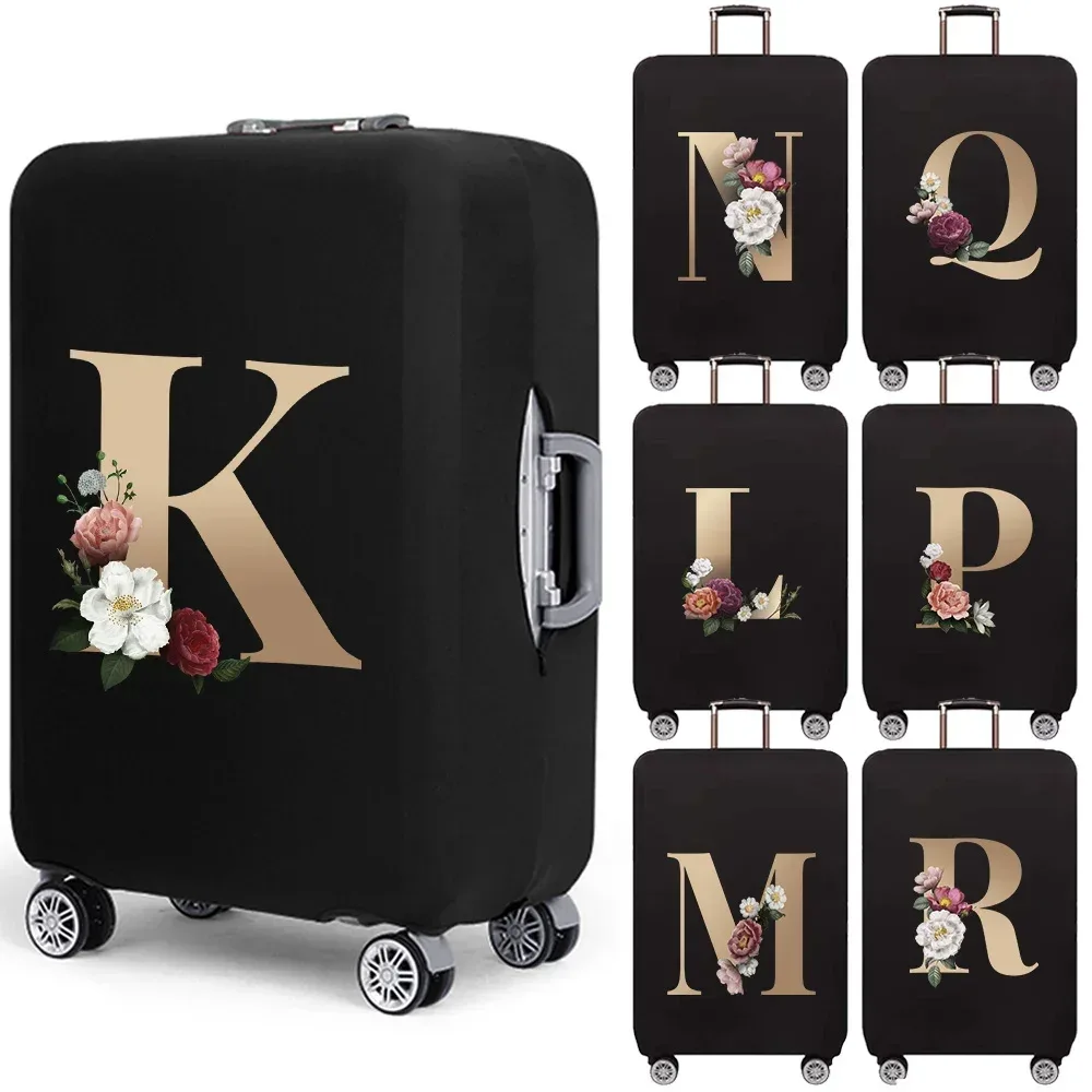 housse de protection pour valise de voyage, housse de protection élastique épaisse pour bagages de 18 à 28 pouces, étui de sac de voyage pour bagages, lettre dorée imprimée