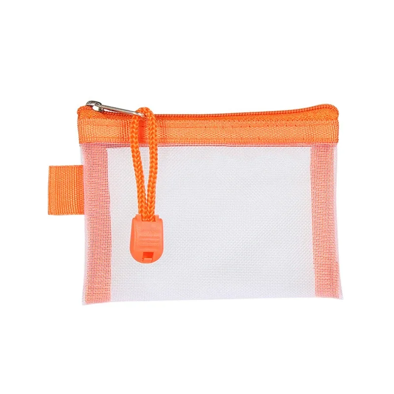 sacs de rangement de cartes en maille de nylon, mini grille transparente, porte-carte de crédit, pochette à fermeture éclair, petit portefeuille de monnaie de voyage, sac de fichiers