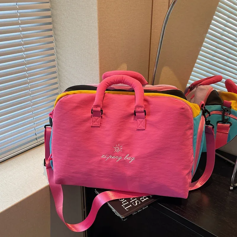 sac de voyage multi-couleurs tendance coréenne pour femmes, sac de rangement léger pour la natation en plein air, la gym, le fitness et les étudiants