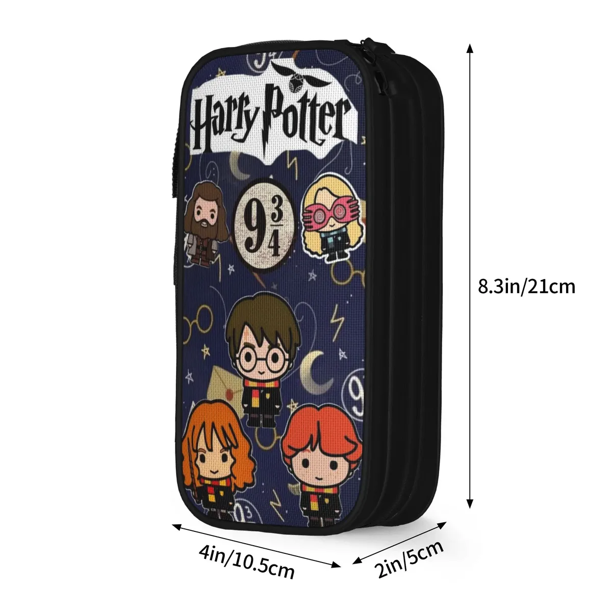 pochette à crayons grande capacité h-hp-p harrys potters merch, boîte à crayons double couche, trousse de maquillage pour filles, cadeau