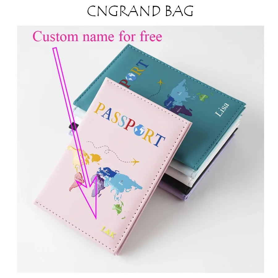 nom personnalisable nouvelle impression couleur uv carte universelle couverture de passeport porte-passeport passeport hommes et femmes cadeau universel