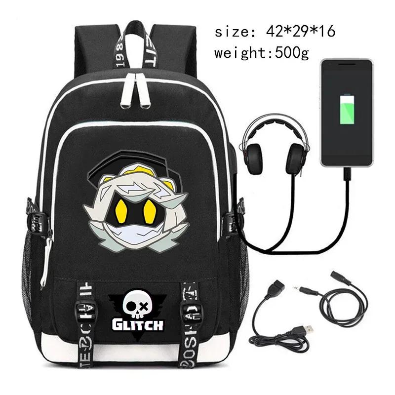 nouveau murder drones sac à dos pour étudiant garçons mode tendance sac à dos usb ordinateur portable sac à dos dessin animé noir fille sac d'école pour adolescent