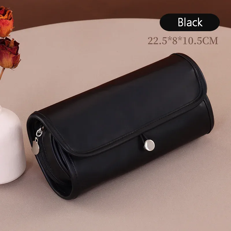 trousse de maquillage en cuir pu imperméable pour femme, organisateur portable professionnel, pochette de rangement pour pinceaux, sac cosmétique pour voyage et vacances
