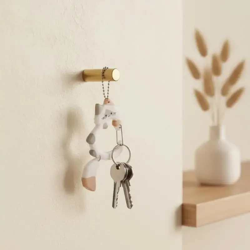 lot de 2 porte-clés chat à queue mobile, pendentif queue qui bouge avec mousqueton pour sac à dos, sac à main, décoration, cadeau pour les amoureux des chats