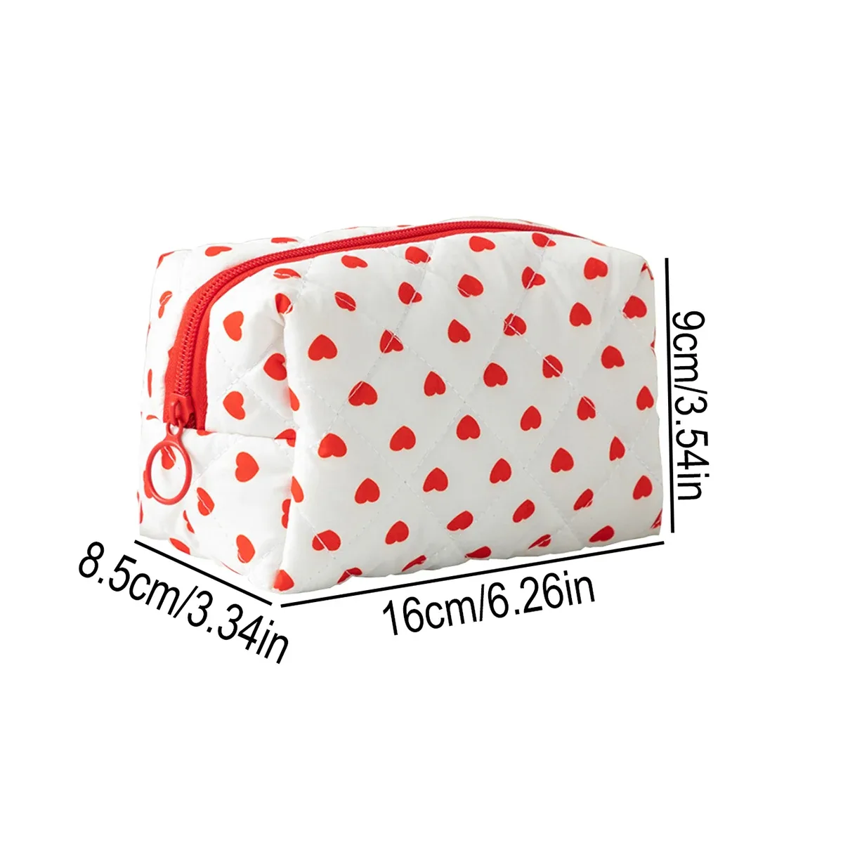 sac à pinceaux de maquillage à motif cœur mignon, pochette cosmétique en coton avec cordon de serrage pour femmes, organiseur de rangement pour articles de toilette de voyage, cadeau