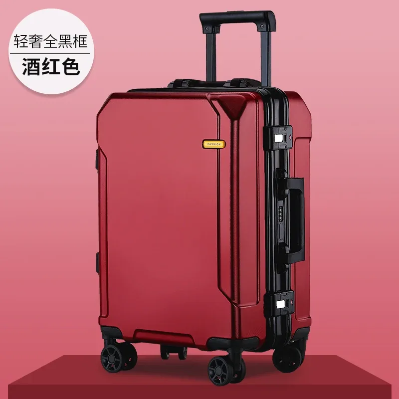 valise à roulettes avec cadre en aluminium pour hommes et femmes, bagages de voyage, petite cabine, 24 po, 20 po, tendance de la mode, nouveau