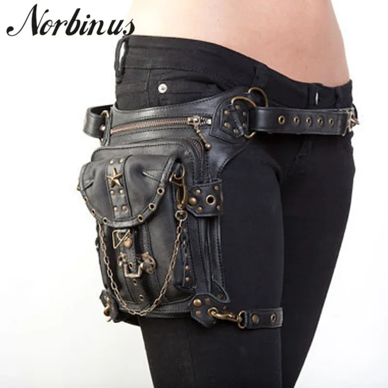 steampunk taille jambe sacs femmes hommes style victorien étui sac moto cuisse hanche ceinture packs messager sacs à bandoulière