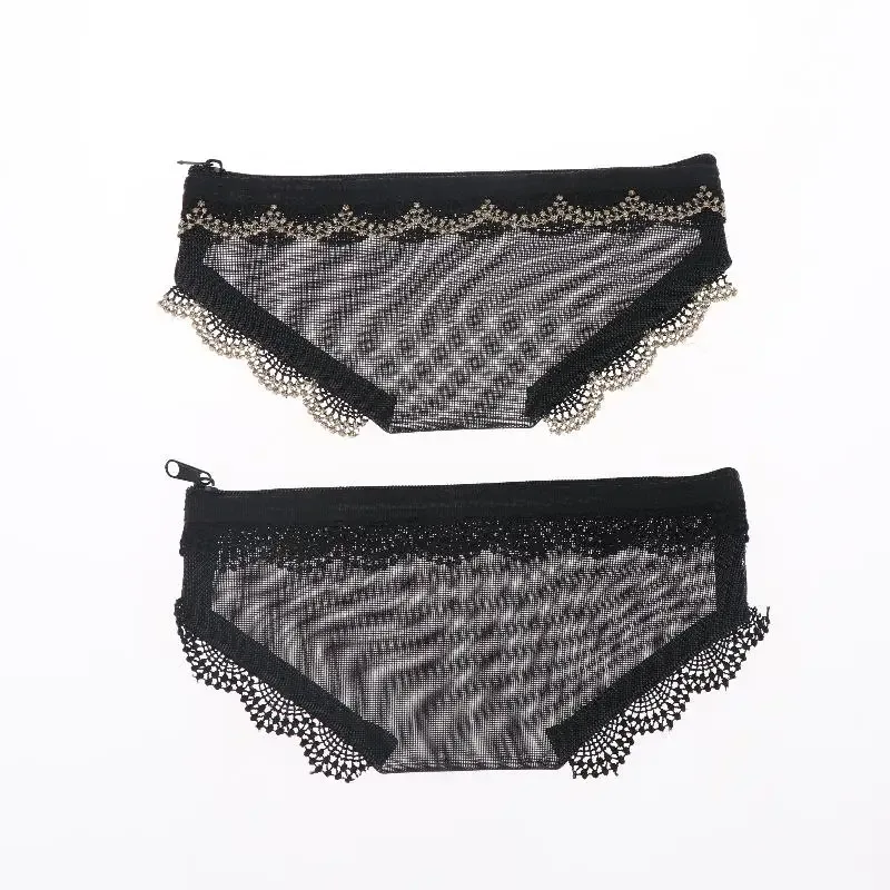 pochette de rangement transparente y2k en dentelle et maille en forme de cœur pour cosmétiques et maquillage, idéale pour les voyages