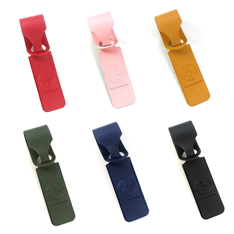 étiquette de bagage de valise en cuir, pendentif de sac à main, accessoires de voyage portables, étiquettes d'adresse d'identification de nom, nouveau, 1pc