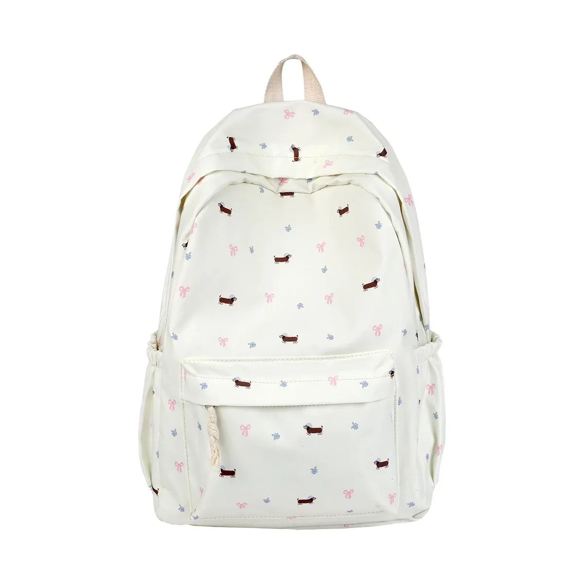 nouveau sac à dos double bandoulière avec imprimé chien, grande capacité, simple et mignon, pour les élèves du collège et du lycée, style streetwear n...